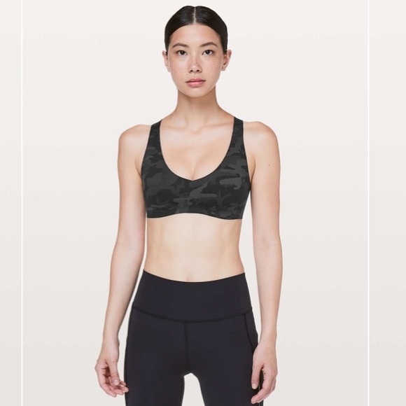 Lululemon Light Strides Bra Black Camo sz 6 - Picture 2 of 8